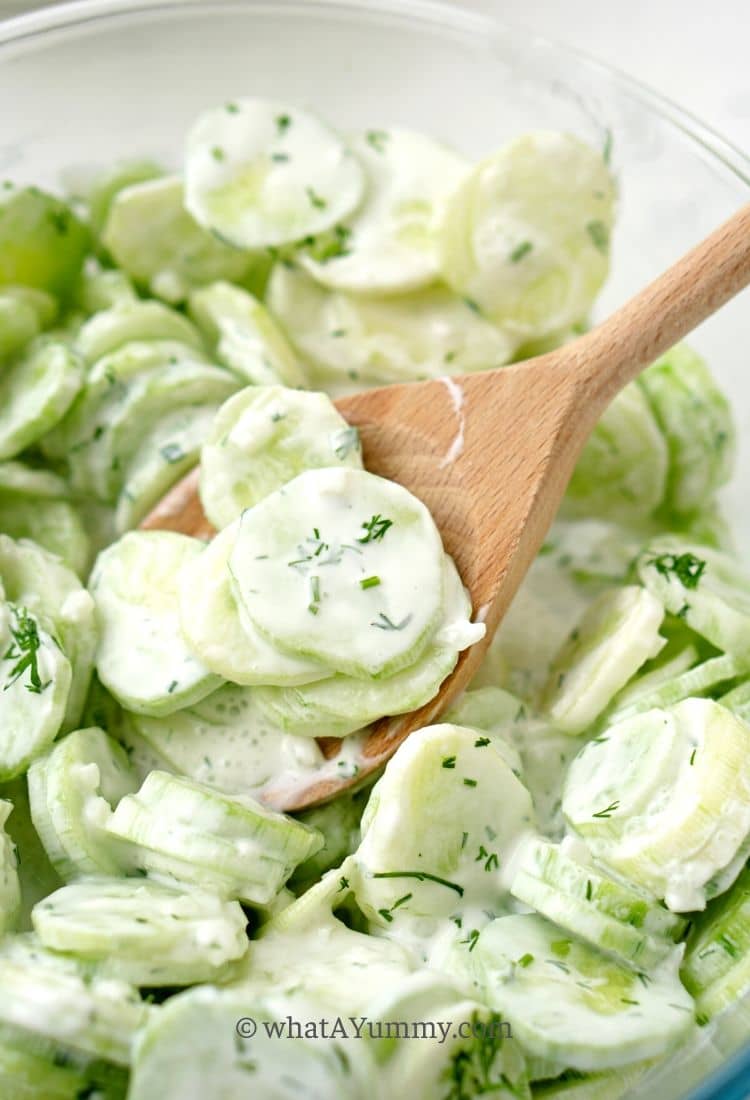 Easy Creamy Cucumber Salad Yummy Recipes 8419