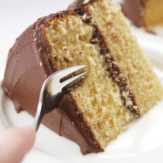 YELLOW CAKE WITH CHOCOLATE FROSTING